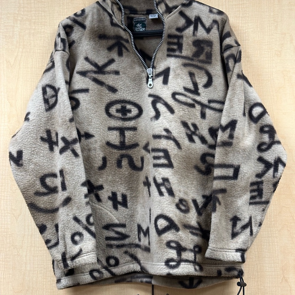 Vtg McIntosh & Seymour Jacket Mens L Geometric Fleece  1/4 Zip